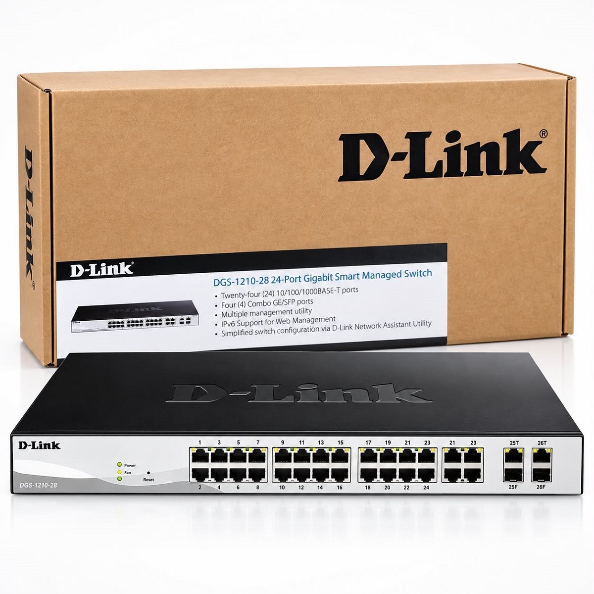 D-Link DGS-1210-28P 28-Port Gigabit Smart Managed PoE Switch | Danny Computers, Accra