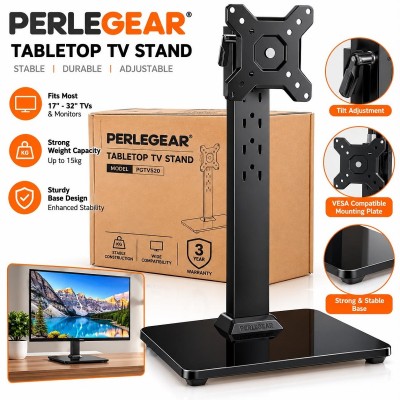 Perlegear PGTVS29 Single Monitor Stand for 13–34 inch Screens up to 44 lbs