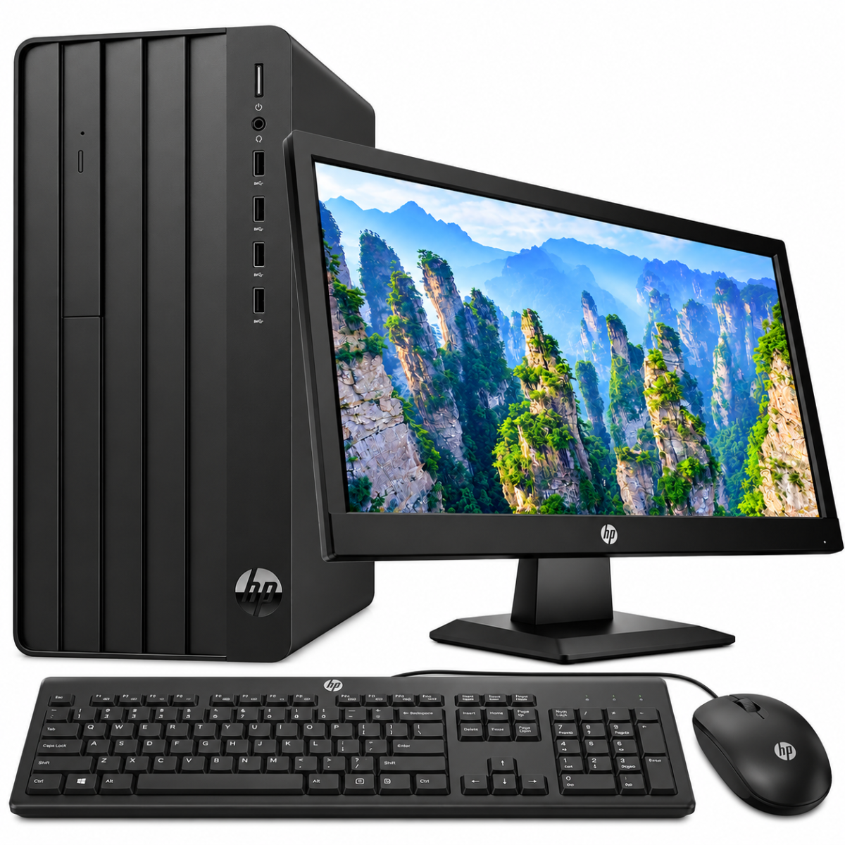 HP Pro Tower 290 G9 desktop computer Intel Core i5-12400 16GB RAM 512GB SSD Windows 11 Pro with 22-inch monitor