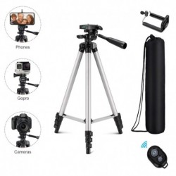 Eocean Tripod, 50-inch Video Tripod for Cellphone and Camera, Universal Tripod with Wireless Remote & Cellphone Holder Mount,