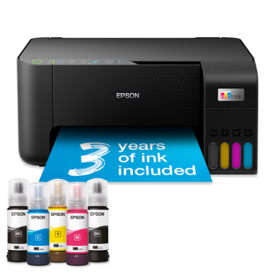 Epson Ecotank L3250 A4 Wi-Fi Printer, Scanner, Copier Tank Colour Printer Ink, Black